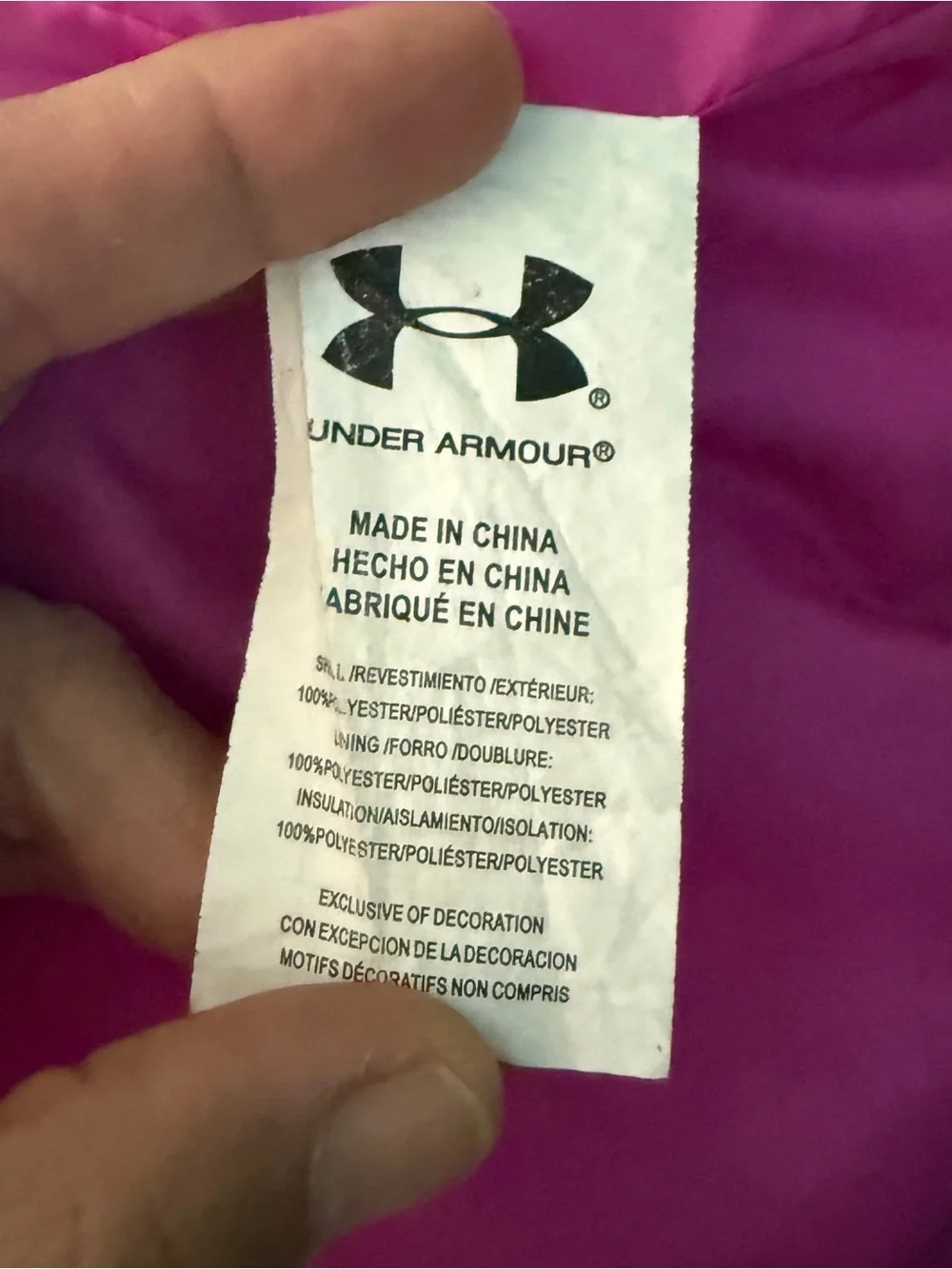 Under Armour Fuchsia Hooded Puffer Jacket